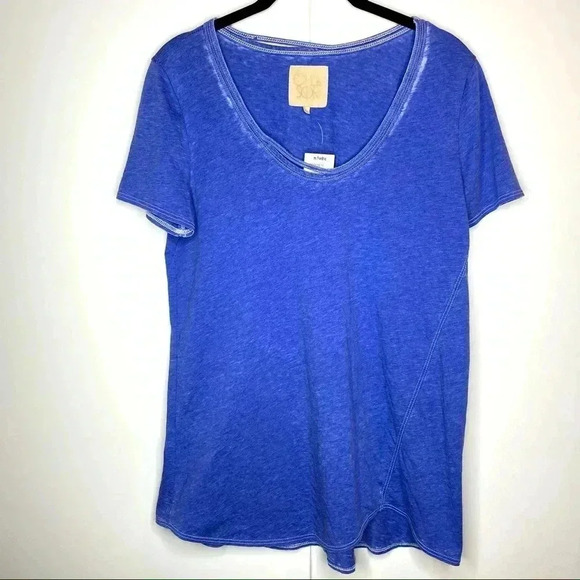 NWT Chaser Vintage Inspired Purple Scoop Neck Tee​​ - Picture 1 of 8